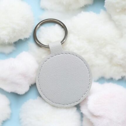 Round leather keychain
